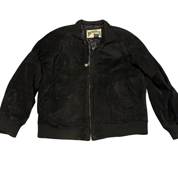 Mobetta The Original Authentic Black Suede Bomber Jacket Mens Size M